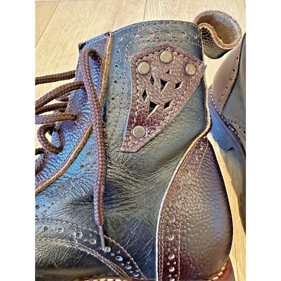 Handmade Custommade Leather Gunslinger El Gato Montes Boots Unisex Sz W8.5 / M7 - Picture 5 of 10